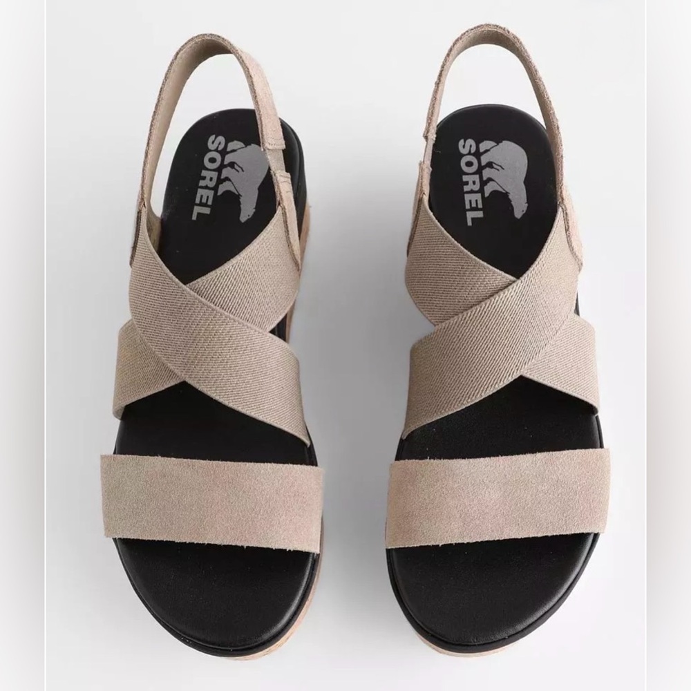 SOREL Women’s Cameron Flatform Leather Sandal Size 9.5 - Picture 5 of 14